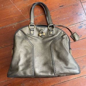 GORGEOUS XL YSL MUSE BAG IN TEXTURED BRONZE